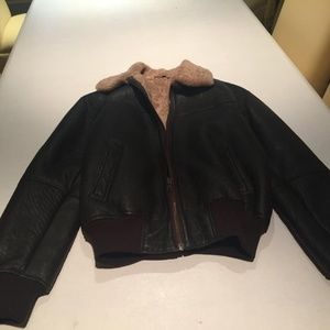 Men's leather shearling Bomber Jacket